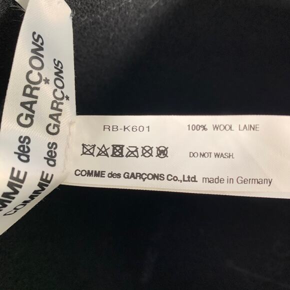 COMME des GARCONS AW18 Size M Black Wool Layered Brim Felt Hat - Picture 6 of 7